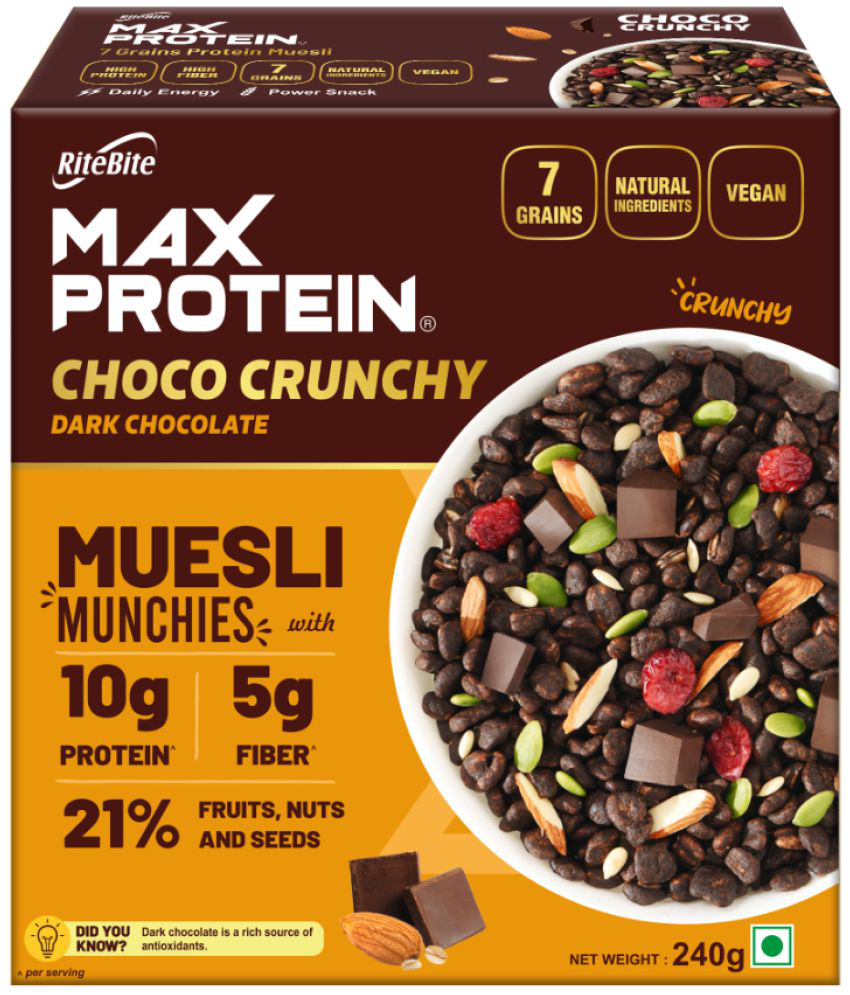 RiteBite Max Protein Munchies Choco Crunchy Muesli 240 gm