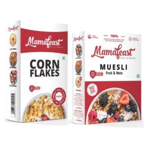 Mamafeast Corn + Muesli Fruit&Nut Flakes 900 gm Pack of 2