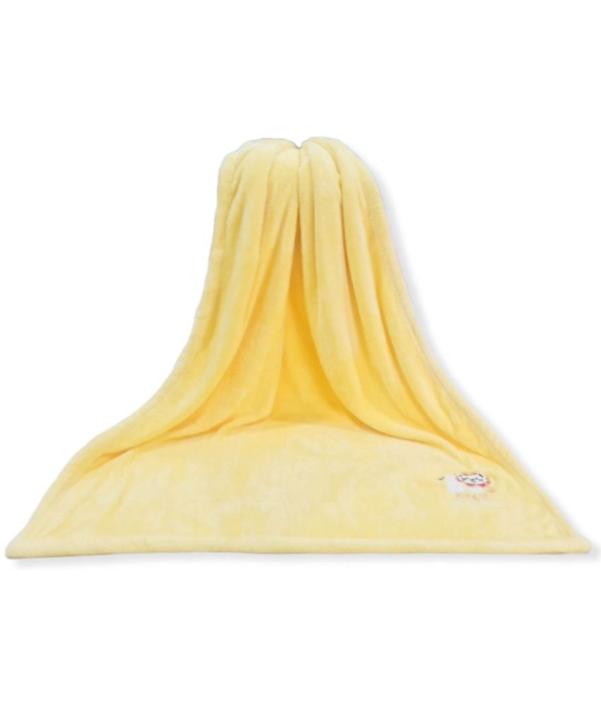 Brandonn - Yellow Flannel Baby AC Blanket (Pack of 1)