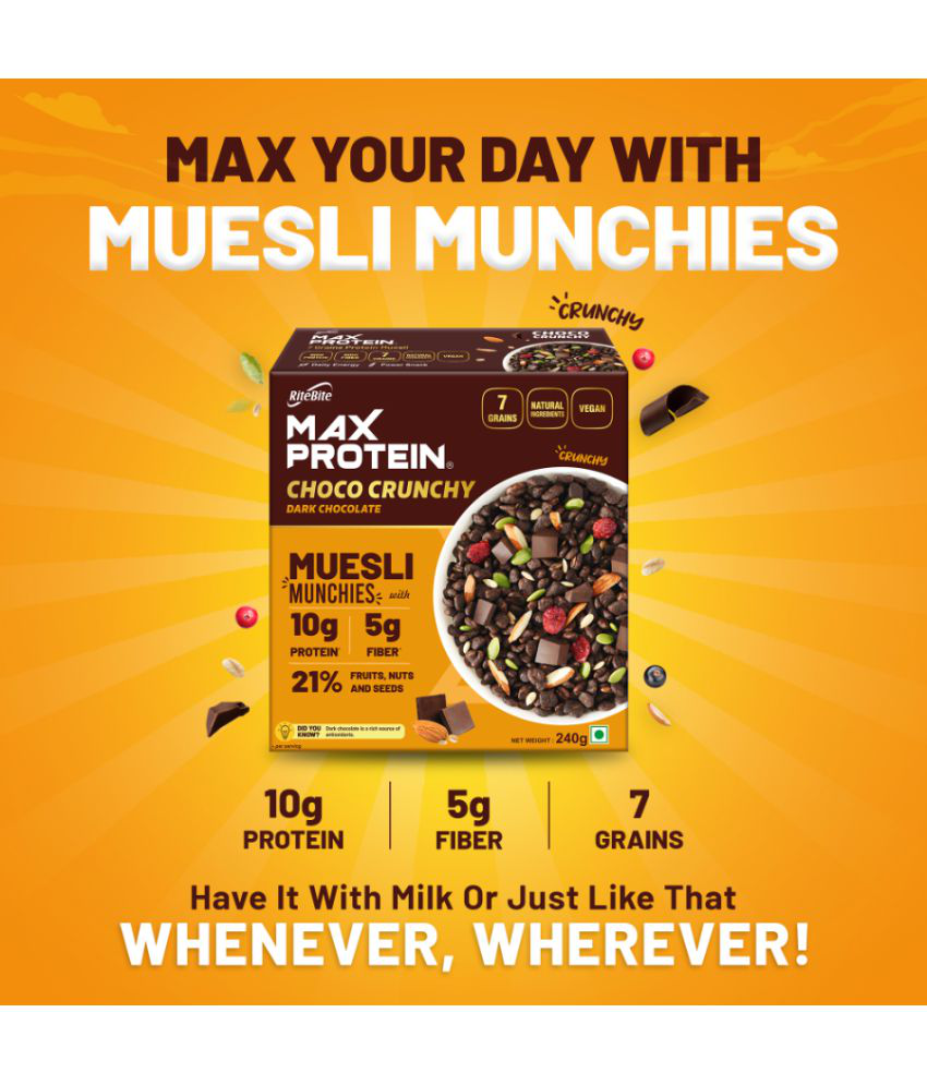 RiteBite Max Protein Munchies Choco Crunchy Muesli 240 gm