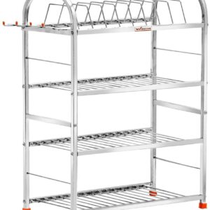 Winstar - Silver Stainless Steel Dish Racks ( Pack of 1 )