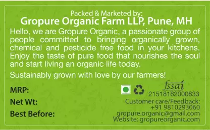 Gropure Organic Wheat Sharbati Whole Wheat (5 kg)