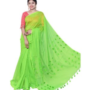 Handloom Green Cotton Silk Saree