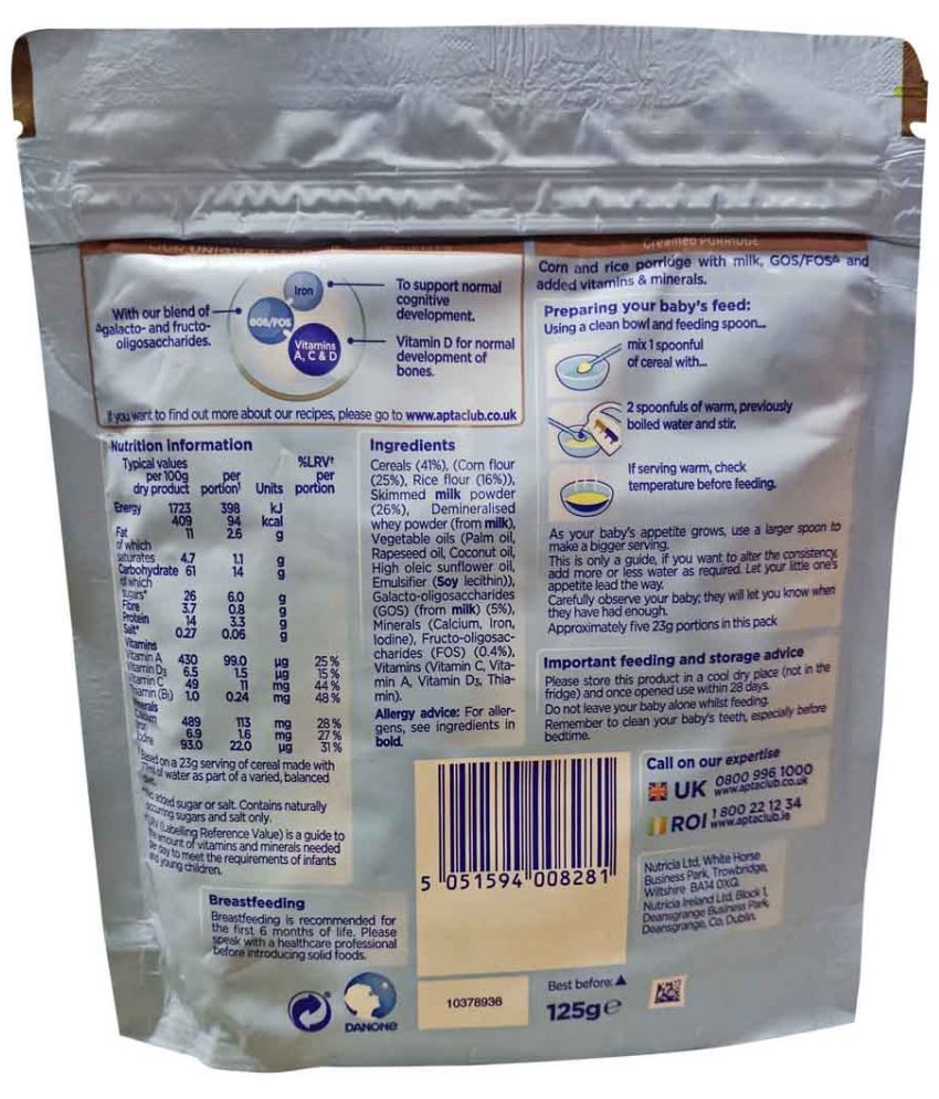 APTAMIL Creamed Infant Rice Cereal