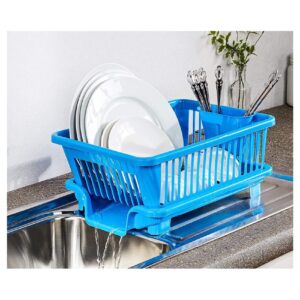 Arni 3 in 1 Large Sink Set Dish Rack Drainer with Tray for Kitchen,