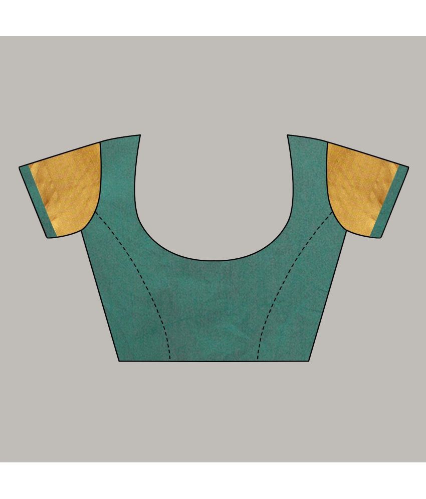 Bhuwal Fashion Green Cotton Silk Saree - Single