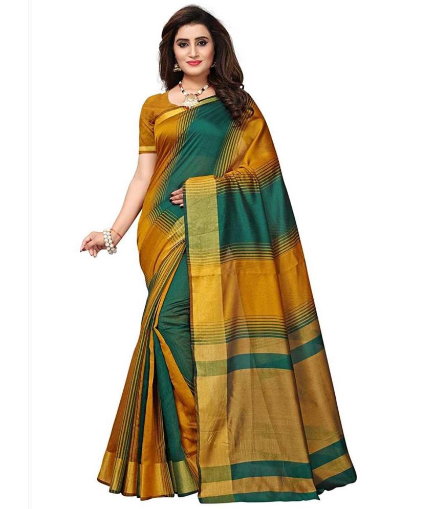 Bhuwal Fashion Green Cotton Silk Saree - Single