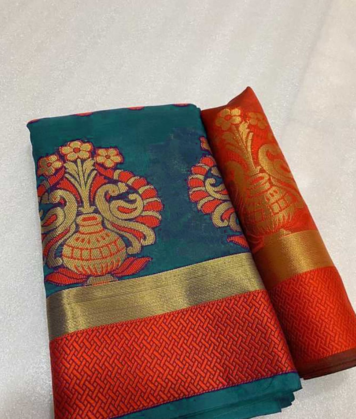 Handloom Blue,SkyBlue Cotton Silk Saree