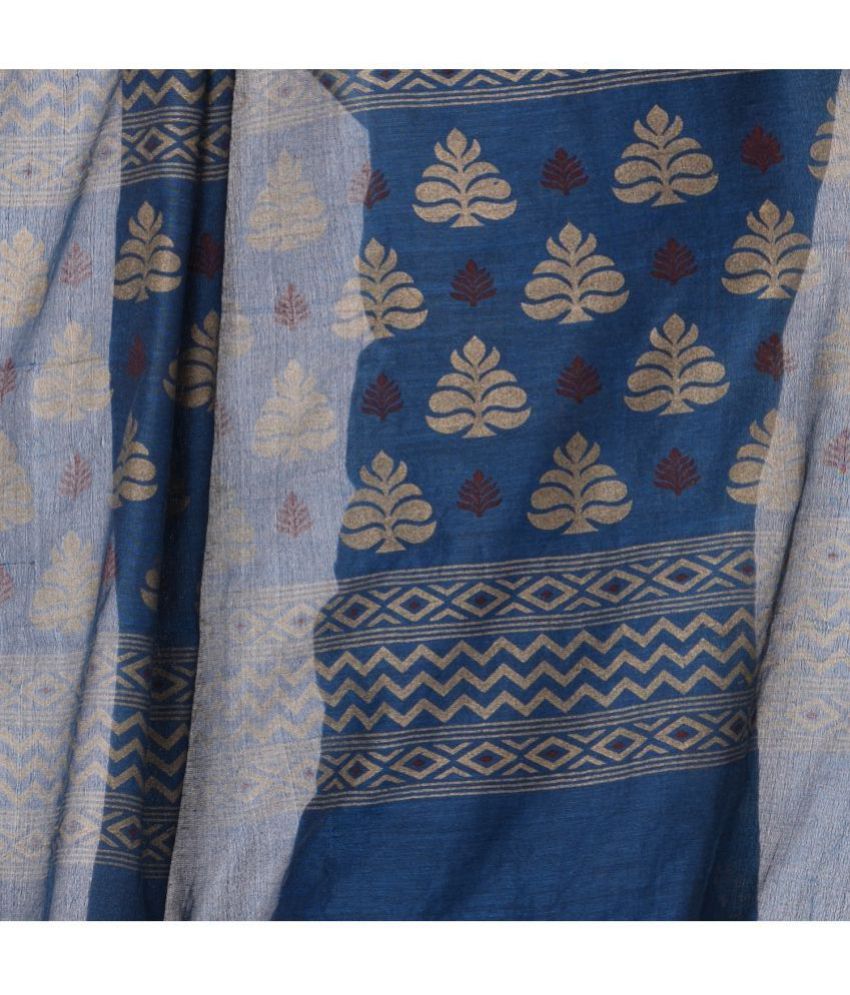 Desh Bidesh Blue Bengal Handloom Saree - Single