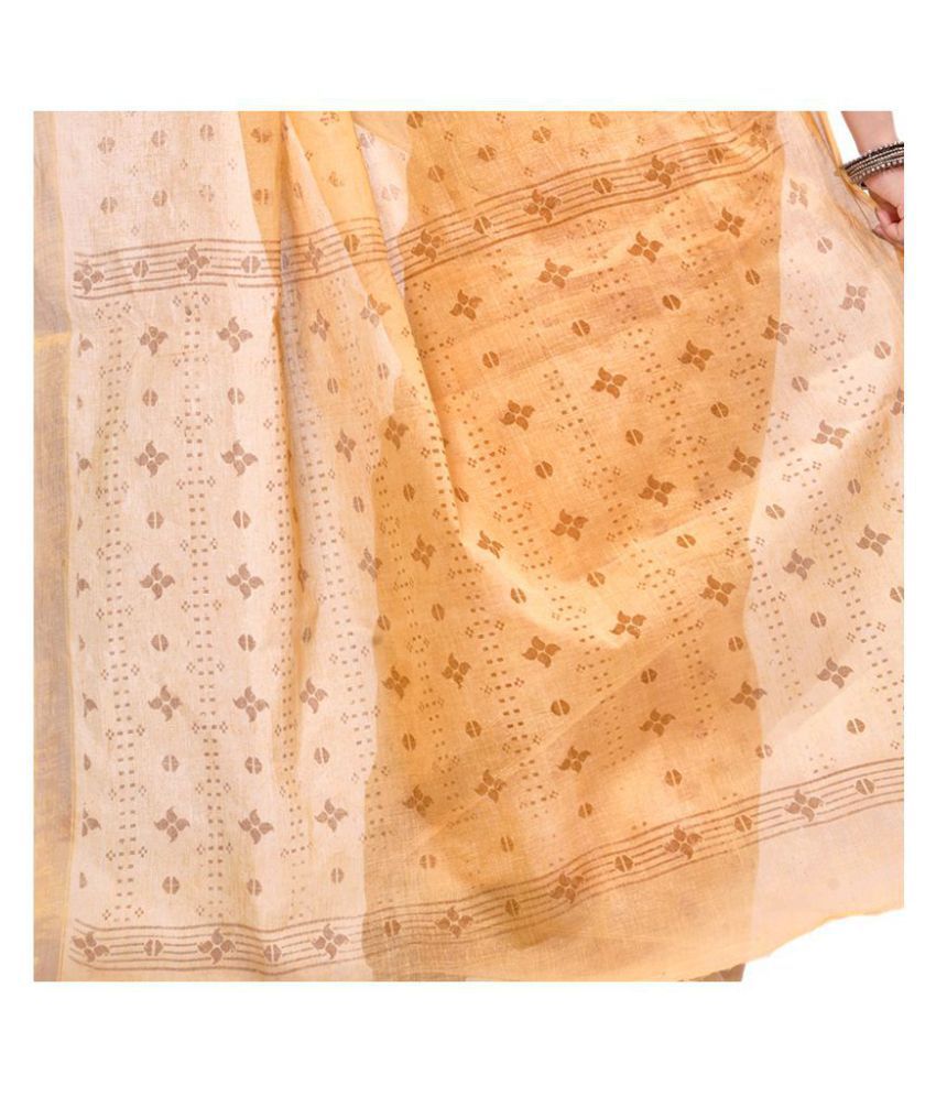 Desh Bidesh Yellow Bengal Handloom Saree - Single