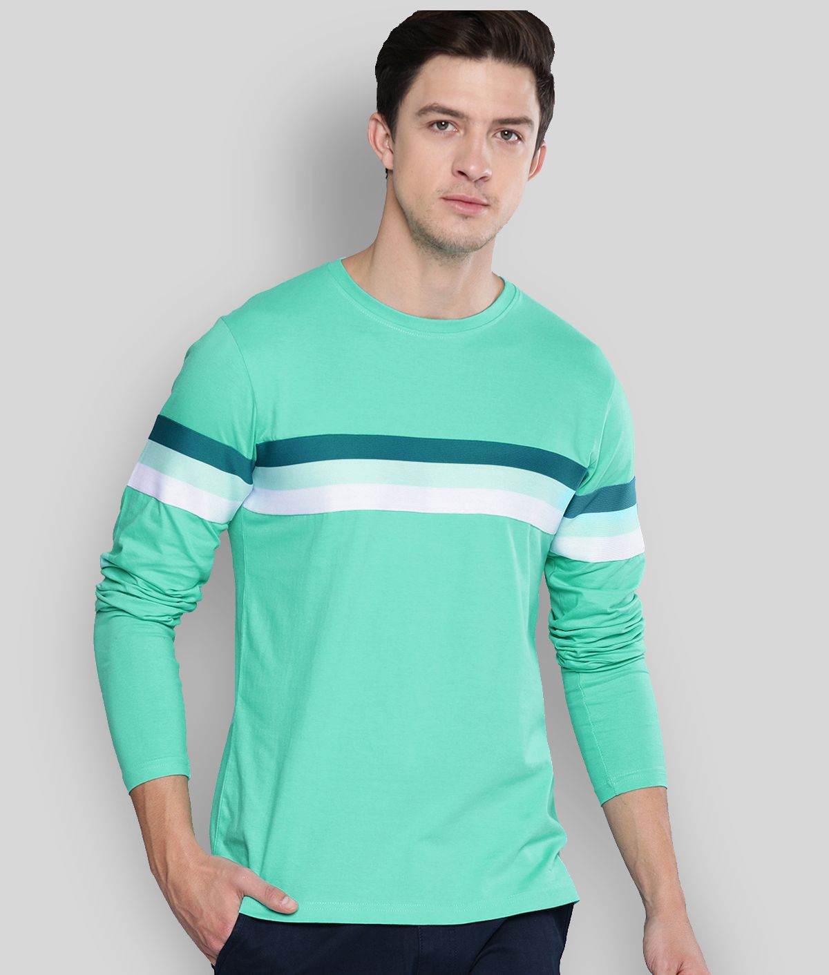 Difference of Opinion - Green Cotton Regular Fit Men's T-Shirt ( Pack of 1 )