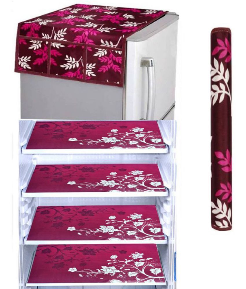 HOMETALES - Multicolor PVC Fridge Mats ( Pack of 6 )