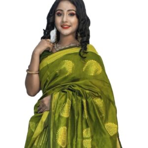 Handloom Green Cotton Silk Saree