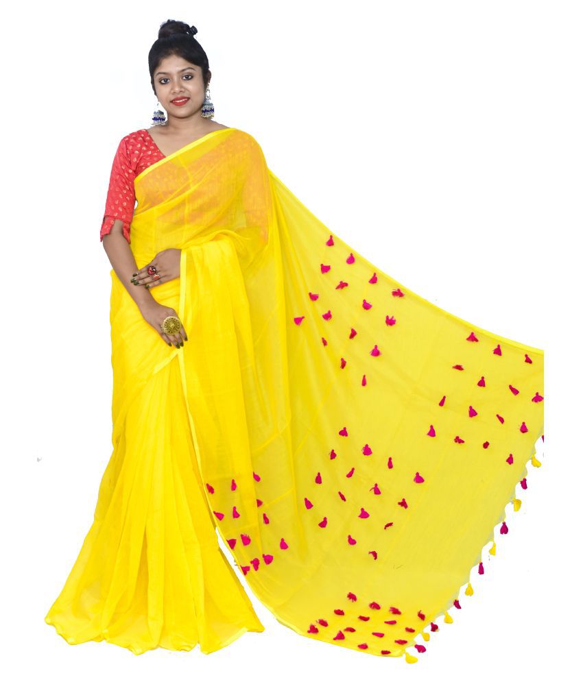 Handloom Green Cotton Silk Saree