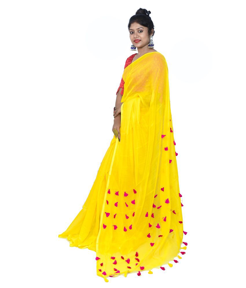 Handloom Green Cotton Silk Saree