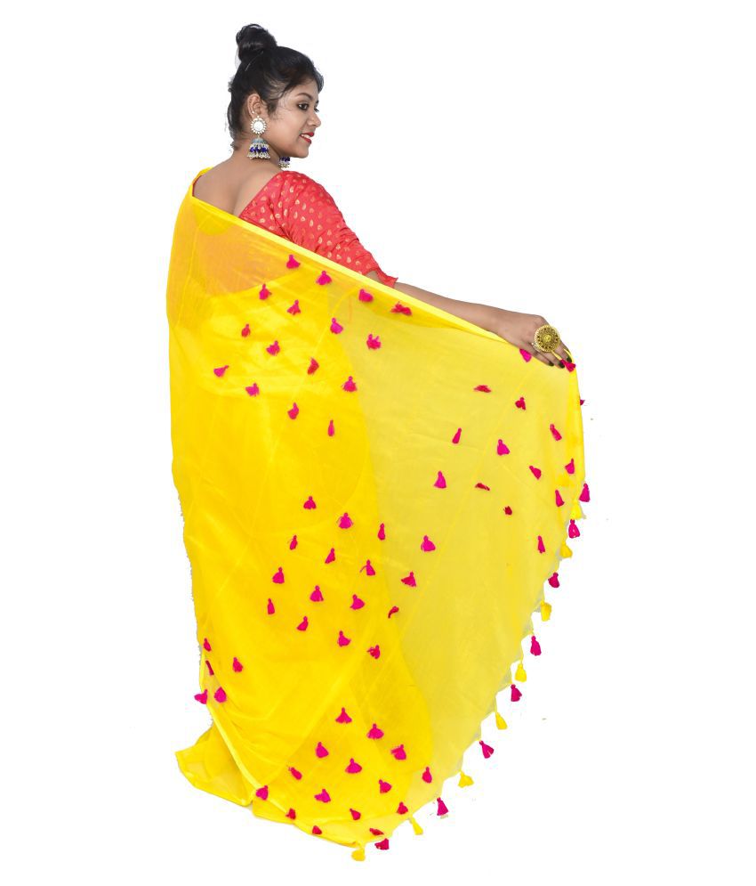 Handloom Green Cotton Silk Saree