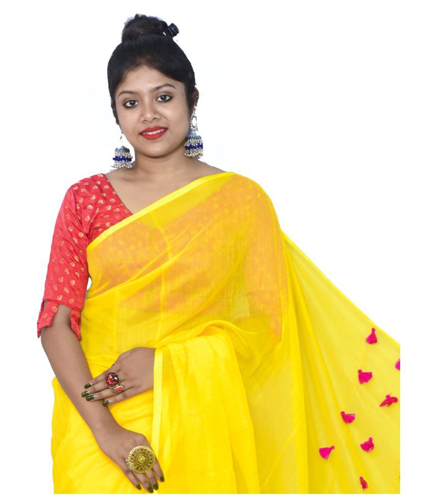 Handloom Green Cotton Silk Saree