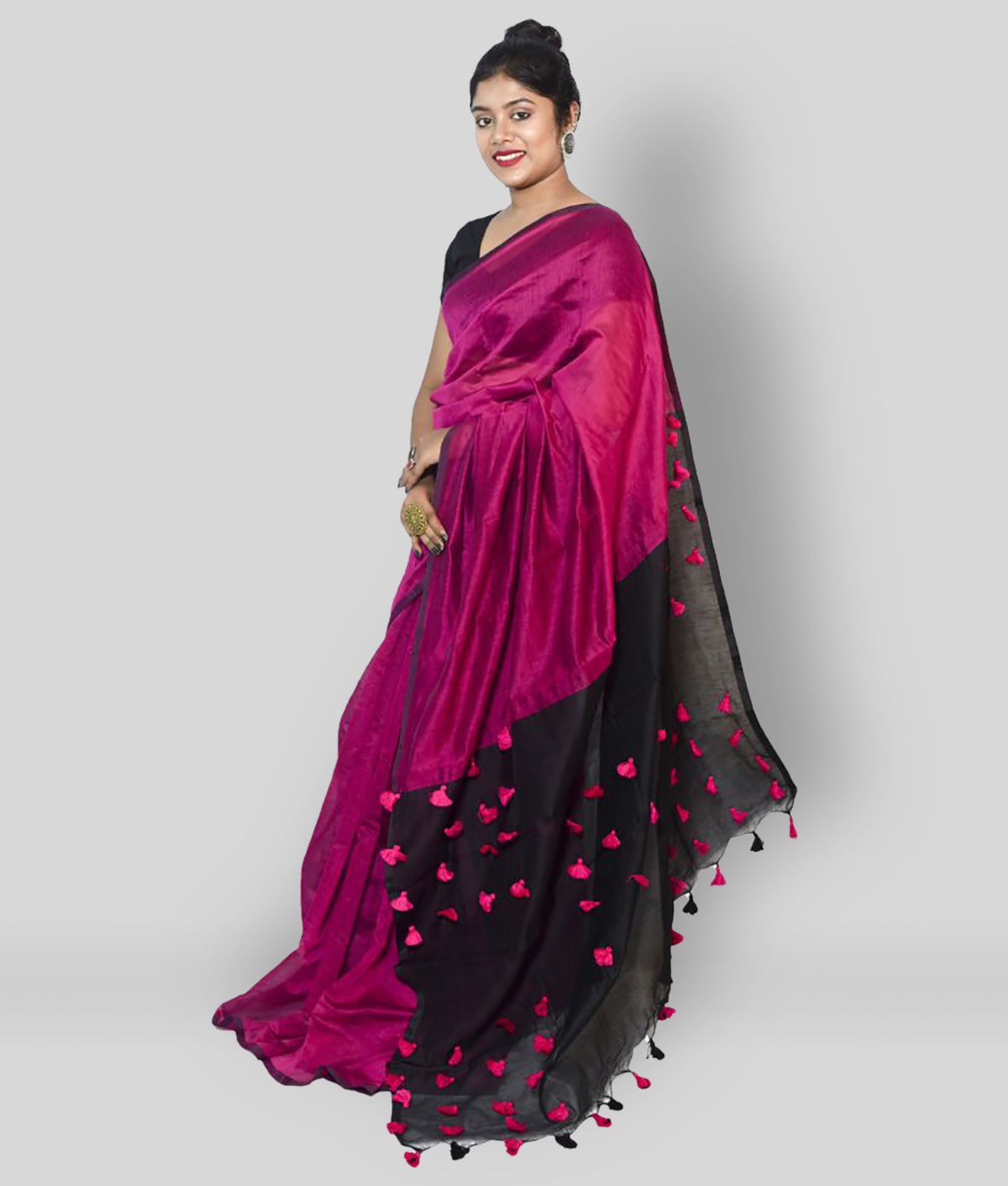 Handloom - Multicolor Cotton Blend Saree