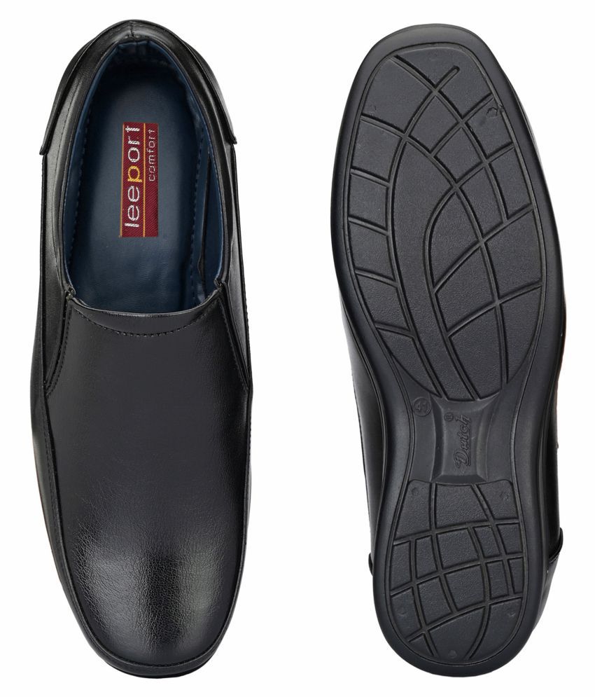 Leeport - Black Men's Slip On Formal Shoes