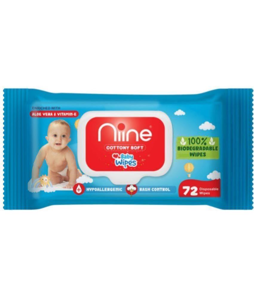 Niine Cottony Soft Biodegradable Baby Wipes with LID