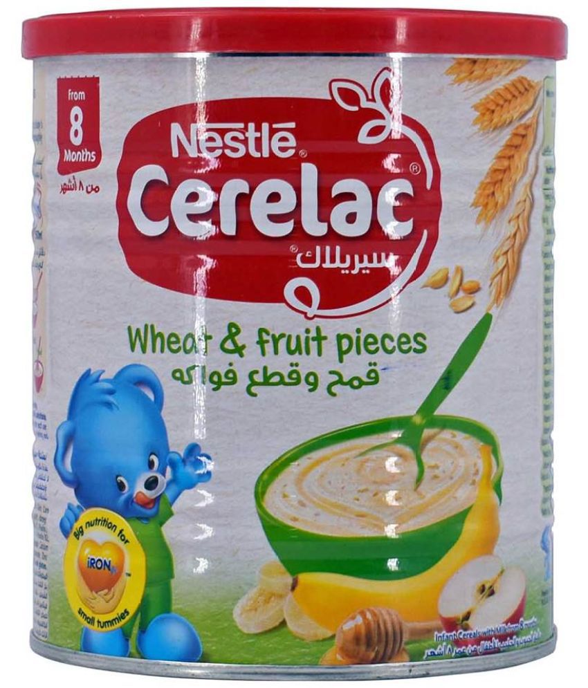 Nestle Cerelac Wheat & Fruit Pieces Infant Cereal for 6 Months + ( 400 gm )