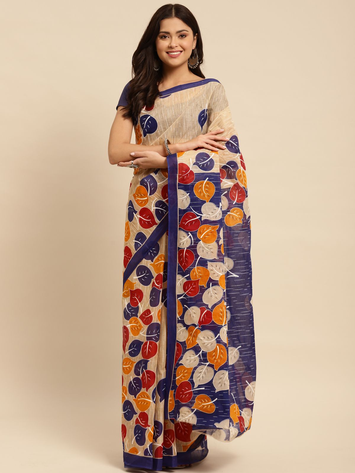Rangita Women Nature Printed Pure Cotton Saree