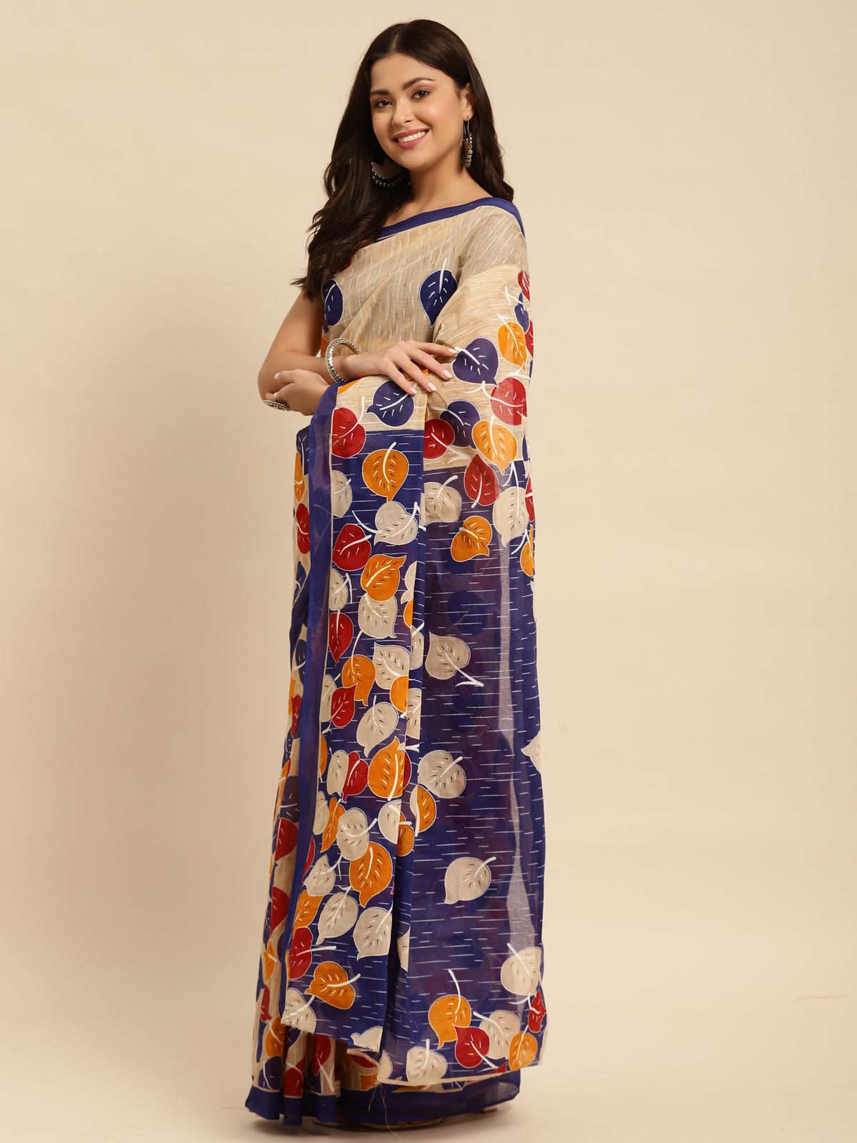 Rangita Women Nature Printed Pure Cotton Saree