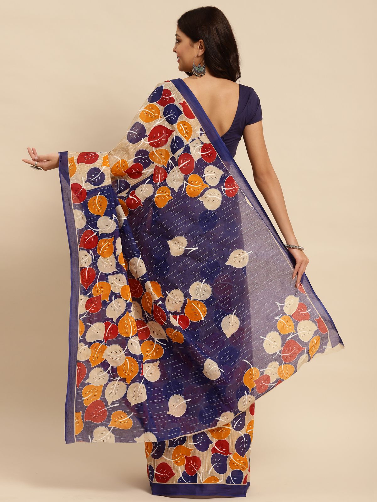 Rangita Women Nature Printed Pure Cotton Saree