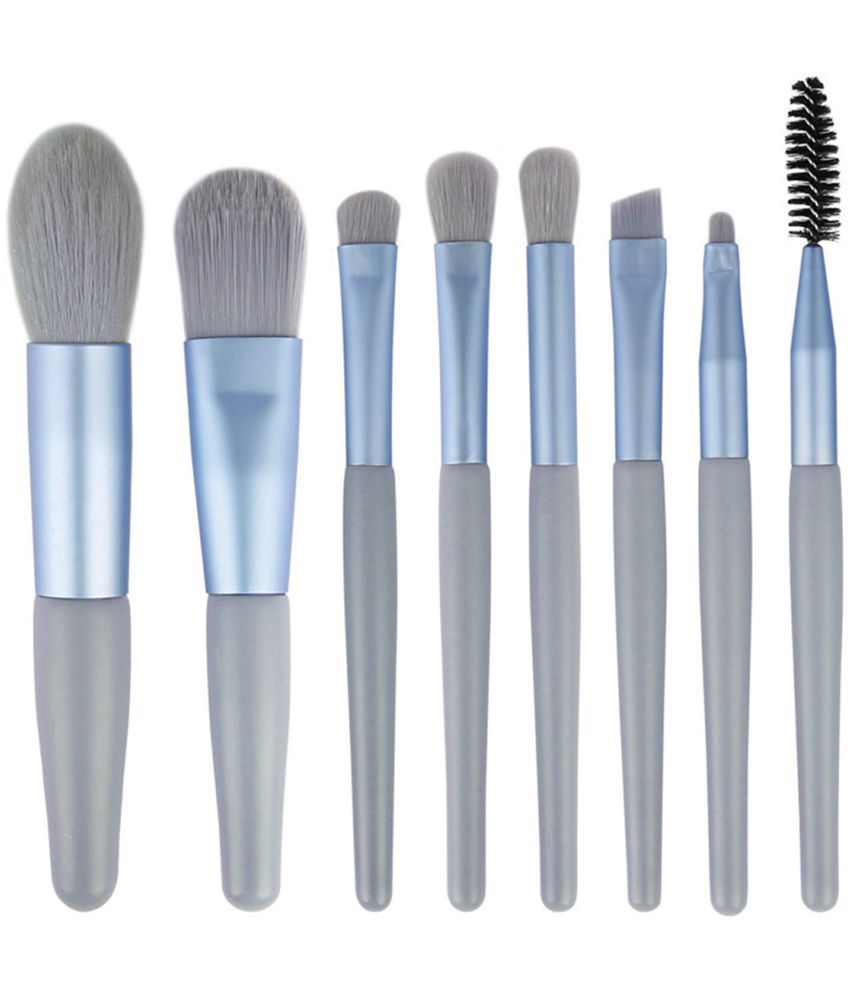 Cosmetics 8 Piece Wooden Synthetic Foundation Brush