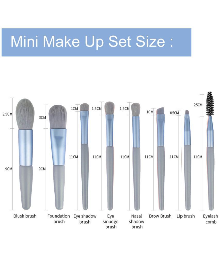 Cosmetics 8 Piece Wooden Synthetic Foundation Brush