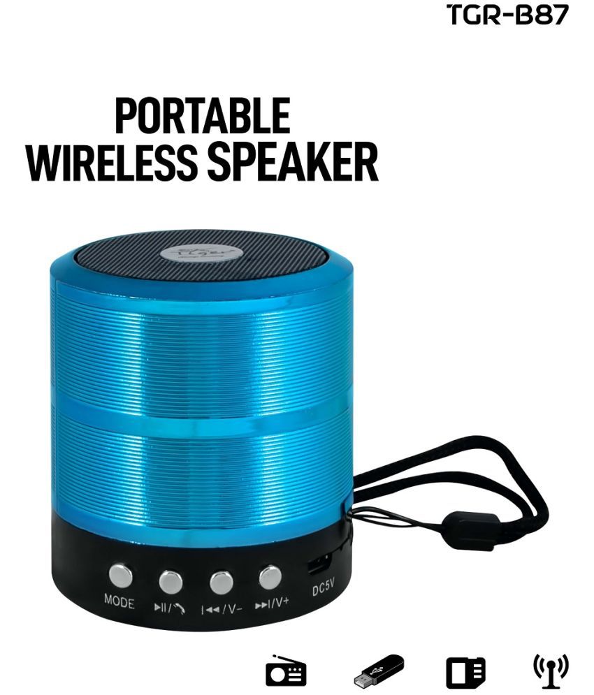 Tiger B87 Blue 10 W Bluetooth Speaker Playback Time 6 hrs