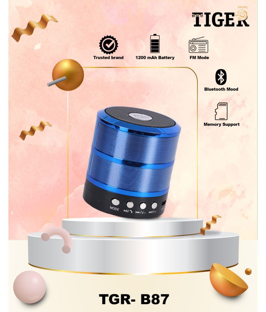Tiger B87 Blue 10 W Bluetooth Speaker Playback Time 6 hrs