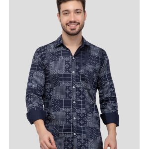 UrbanMark Men 100% Cotton Full Sleeves Regular Fit Check Casual Shirt-Green & Black